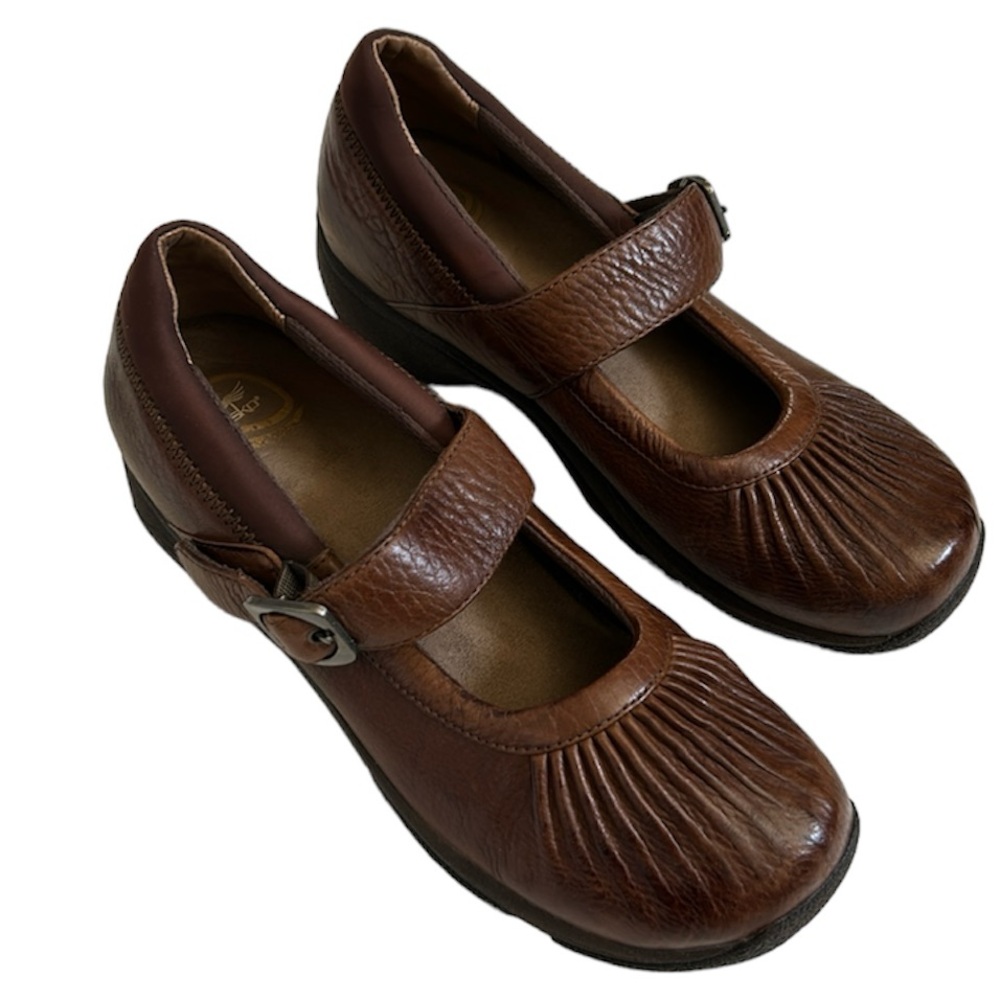 Dansko Rich Brown Leather Clogs